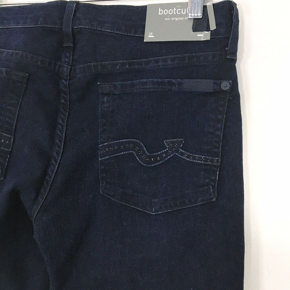 7 For All Mankind Bling Crystal Pocket Bootcut Jeans in Rustic Canyon NWT Sz 28 - Picture 5 of 16